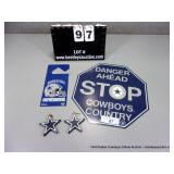 ASSORTED DALLAS COWBOYS FRANCHISE- STOP SIGN, DOOR