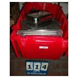 BOX: ASSORTED STAINLESS LIDS BOX: ASSORTED STAINLESS LIDS