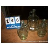 LARGE AND SMALL GLASS WINE JARS (3X MONEY) LARGE AND SMALL GLASS WINE JARS (3X MONEY)