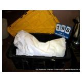 PLASTIC BIN: ASSORTED TARPS PLASTIC BIN: ASSORTED TARPS
