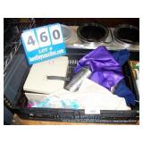 BLACK CRATE: ASSORTED MONEY BOX, TIN CUPS BLACK CRATE: ASSORTED MONEY BOX, TIN CUPS