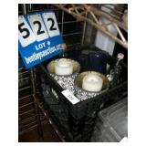 MILK CRATE: ASSORTED CANDLES, HARDWARE MILK CRATE: ASSORTED CANDLES, HARDWARE