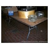 METAL/WOOD FOLDING TABLE, 30" X 30" X 96" METAL/WOOD FOLDING TABLE, 30" X 30" X 96"