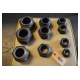 Asst grade 8 Nyloc nuts, sev