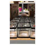 12 square glass/ tin holders