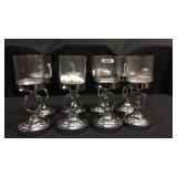 9 glass silver candle holders 11 inches tall