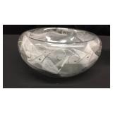 Lot of (4) glass candle floater dish