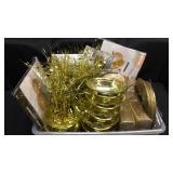 Box of gold decorations