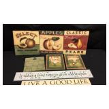 Assorted wall hangings