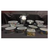 Assortment of metal buckets