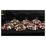 Seven Christmas ball centerpieces