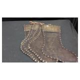 6 metal mesh Christmas stockings