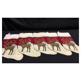 5 Christmas reindeer stockings