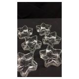 Six star glass candy dishes