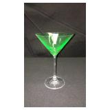 8 Green martini glasses