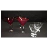 Assorted martini glasses