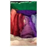 Box of assorted colors fluff for banquet tables