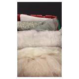 Assorted box of white and silver fluff for