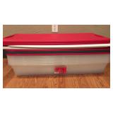 Eight holiday storage box plastic containers w