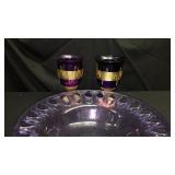 Purple ball with 2 purple vases