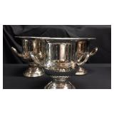 Set of 3 silver plated champagne cooler