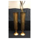 2 gold tall vases 23 inches tall