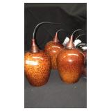 Lot of 3 pendant hanging lampe. Brownish bronze