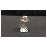 Heart jar with corks  3 1/2 inches tall