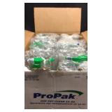 A box of clear 16 ounce plastic cups