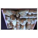 Box of seafoam green overlays lot of 14