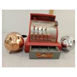 Tom Thumb Cash Register, 2 metal pig piggy banks