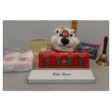 Lot of Coca-Cola items plush bear mini glasses