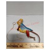Tin monkey toy with pull string