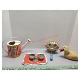The Ohio art Co. Play dish set, watering can and