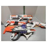 Nerf guns, string of flags
