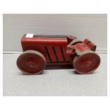 Antique Red tin wind up toy tractor