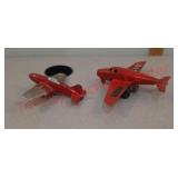 Lot of 2 vintage metal airplanes