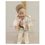 Porcelain/ceramic male doll with stand