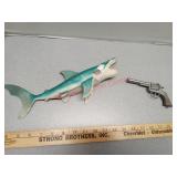 Pal toy pistol, plastic shark toy