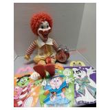 Ronald McDonald doll and clock, McDonald Halloween