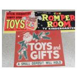 The romper room toy advertisement sign, Santa