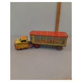 Vintage pressed metal Marcrest semi cattle hauler