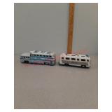 Lot of 2 vintage metal toy cars Greyhound bus and