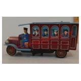 tin metal trolly bus battery operated