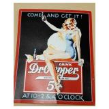 metal Dr Pepper sign