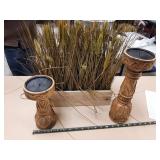 candlesticks & greenery decor