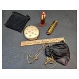 Vintage purse mirror lipstick & perfume set