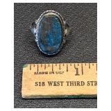 * Sterling silver bloodstone Victorian ring 3.07