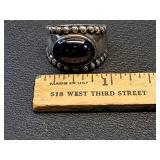 * Sterling silver onyx ring 8.71 grams size 7.5