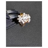 * Cubic zirconia 14k gold electroplate cocktail